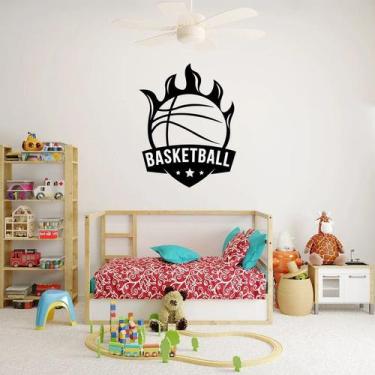 Imagem de Adesivo de parede  basquete - Ambiente dekorado, 40cm, preto