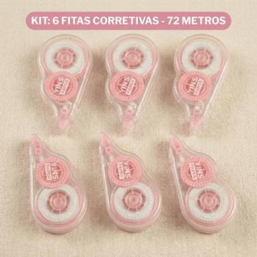 Imagem de Conjunto 6 Corretivos Em Fita 12 Metros Yins Artesanato Scrapbook DIY 