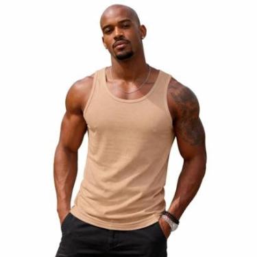 Imagem de Camisa Regata Masculina de Algodão Camiseta Gola Redonda Lisa-Masculino