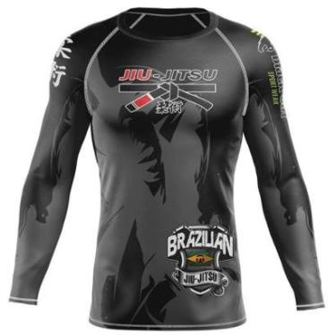 Imagem de Camiseta Black Cat Sport Wear Jiu-Jitsu Rash Guard Segunda Pele Proteção - Brazilian-Unissex