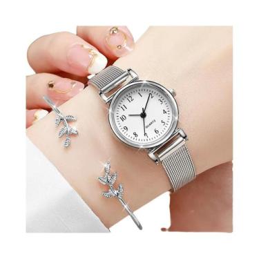 Imagem de Conjunto De Relógio Feminino De Quartzo Com Mostrador Árabe E Pulseira