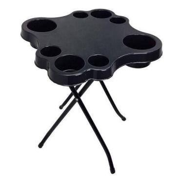 Imagem de Mesa Petisqueira Plástico Dobrável - Jaddi Móveis, Preto