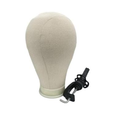 Imagem de Cabeça De Manequim De Lona Para Perucas E Estilização - Suporte Para E