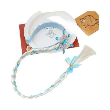 Imagem de Tiara De Cabelo Trançada Infantil Princesa Elsa Rapunzel Do Filme Entr