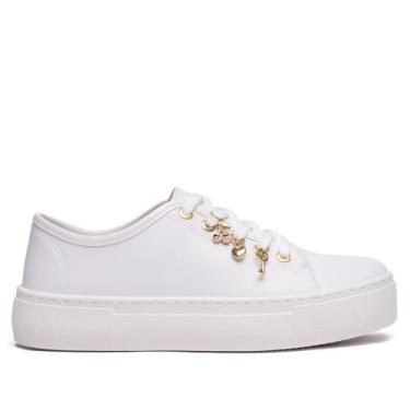 Imagem de Tênis Feminino Moleca Napa Sardenha Branco, Branco, 35