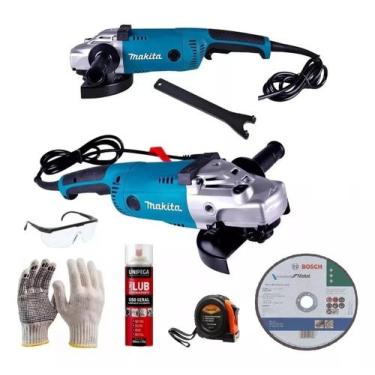 Imagem de Esmerilhadeira Angular Lixadeira 2200W Makita 7 Polegada Kit Completo,