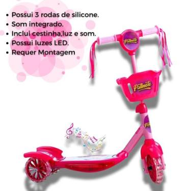 Imagem de Patinete Para Kids Com Luzes E Música Em Azul E Rosa De 3 Rodas - Kidd