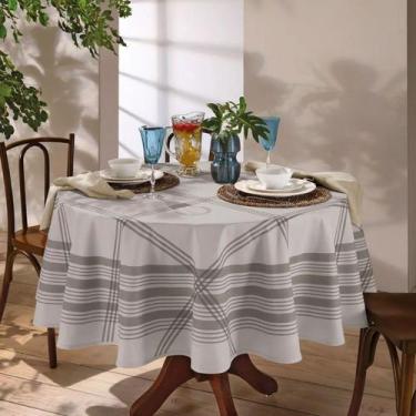 Imagem de Toalha de Mesa Dohler Renova Luna Cinza Xadrez Clean Sempre Limpa, 1,8