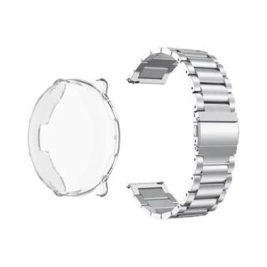 Imagem de Pulseira De Aço Inoxidável Amazfit Active 2 Com Protetor De Tela TPU A