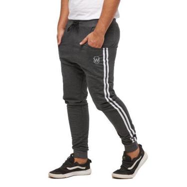 Imagem de CALÇA DE MOLETOM MASCULINA WOOKS SARUEL SKINNY SPORT LUXO -CINZACLARO-M-Masculino