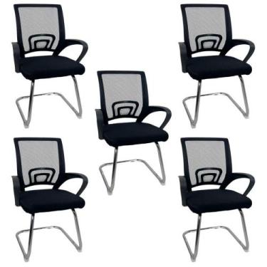 Imagem de Kit 5 Cadeiras De Escritório Begônia Oficial Fixa - Oficial Webshop