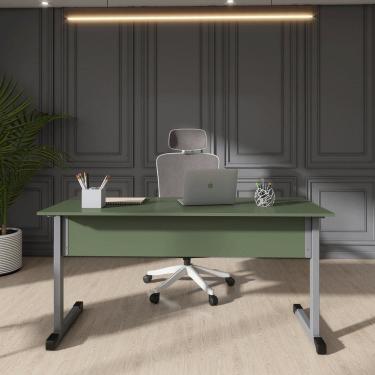 Imagem de Mesa de Escritório Reta 150cm com Pé Tubular em Aço