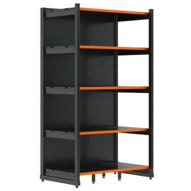 Imagem de Rack Fit Parede 1 Inicial 2,02X0,90X0,60 5 Bandejas Amapá, Preto Perfi