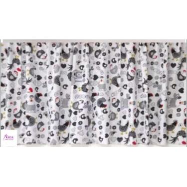 Imagem de Cortina para Pia Cozinha Oxford Estampada 140x80cm Lavável e Não Preci