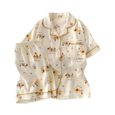 Imagem de Conjunto De Pijamas Femininos Com Estampa De Pinguim Listrado, Estilo 