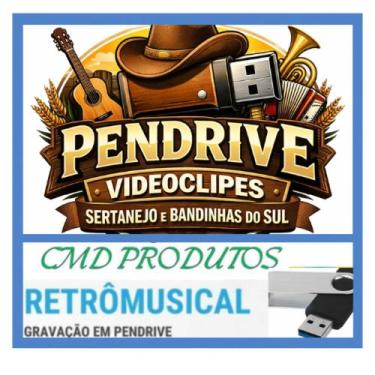 Imagem de Pen drive 16 gb com Videoclipes = Sertanejo e Bandinhas do Sul (mp4) -