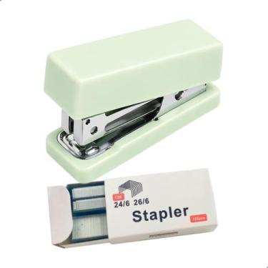 Imagem de Mini Grampeador Portátil Cores Pastel + 320 Grampos 24/6 - - Darujo, V