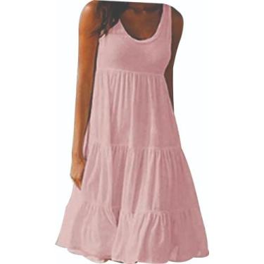 Imagem de Vestido Midi Soltinho em Camadas - Ind da Moda, Rosa, M
