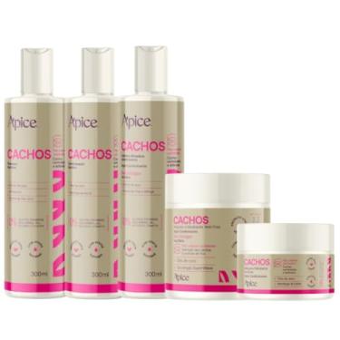 Imagem de Apse Kit Completo 5 Itens Tratamento Cachos - Shampoo, Condicionador, Máscara, Ativador...