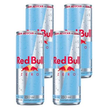 Imagem de Energético Red Bull Zero Lata 250ml 4 Unidades