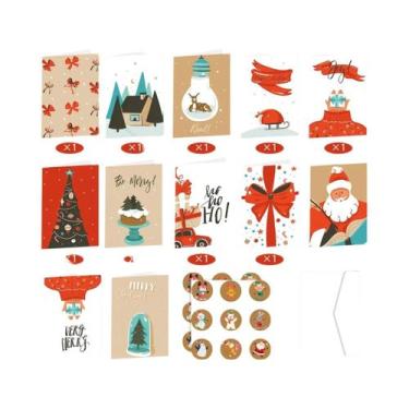Imagem de Conjunto De Cartões De Natal Dobráveis 26 Peças Com Envelopes, Cartões