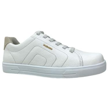 Imagem de Tênis Casual Feminino Pegada Couro 211152 Bco, Branco, 33