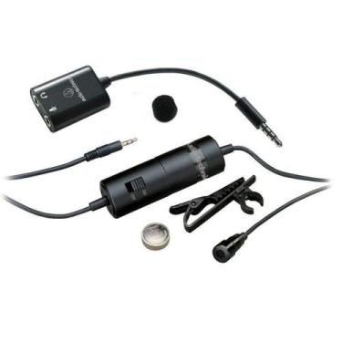 Imagem de Microfone de Lapela Audio Technica ATR3350IS Omnidirecional Adaptador 