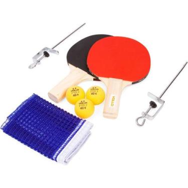 Imagem de Kit Tênis De Mesa Ping Pong 2 Raquete 3 Bolas Original - Vollo VT610-R