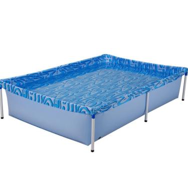 Imagem de Piscina 1002 1000L Retangular em Pvc Azul Mor para Lazer Infantil no Jardim Ou Quintal