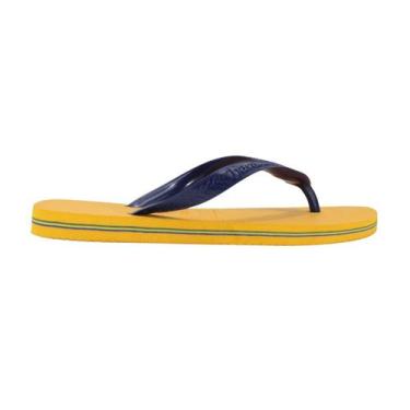 Imagem de Chinelo Havaianas Brasil Amarelo, Am, Amarelo pop, Marinho, 43/44
