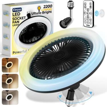 Imagem de Luminária de teto com ventilador Kleqop 2200 lm LED com controle remot