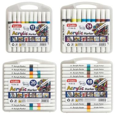 Imagem de Kit 36 Caneta Marcador Permanente Tipo Posca Colorida Brush - JOJO