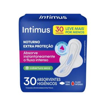 Imagem de Absorvente Intimus Noturno Cobertura Seca Com Abas com 30 unidades, 30