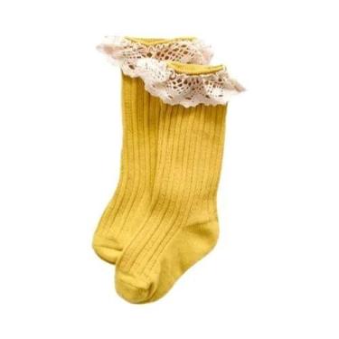 Imagem de Meias De Princesa Listradas Com Renda Para Meninas, Primavera E Outono