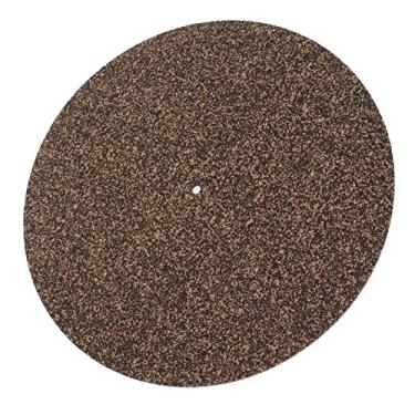 Imagem de Tapete de prato de plataforma giratória, disco de vinil com visual retro, cor de madeira anti-estática e amortecimento avançado para discos de vinil