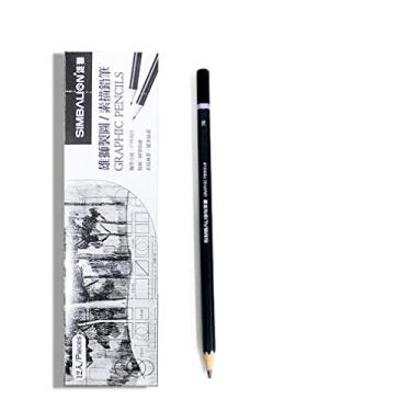 Imagem de Lápis de esboço, pintura, desenho, materiais de arte, lápis 7B, 12 pacotes