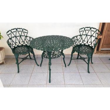 Imagem de Conjunto De Mesa Para Jardim Viena Com 2 Poltronas E Mesa Alta Verde F