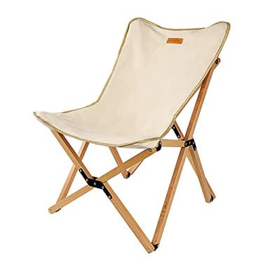 Imagem de Yajun Cadeira de madeira para viagem na praia para acampamento ao ar livre, cadeira alta para pesca, assento preguiçoso para turista com bolsa de armazenamento, carga máxima de 100 kg