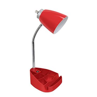Imagem de Limelights LD1056-Livro de suporte para tablet iPad, Red Gooseneck Organizador Lâmpada de mesa com suporte e porta USB