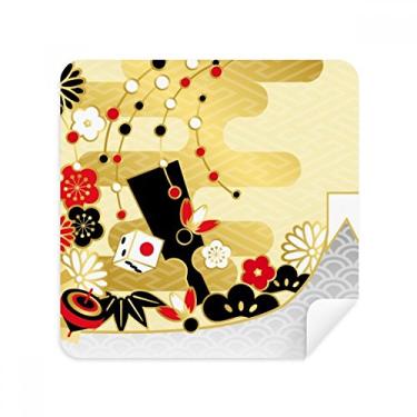 Imagem de Golden Sakura – Tecido de camurça com estampa de flores geométricas (pacote com 2)