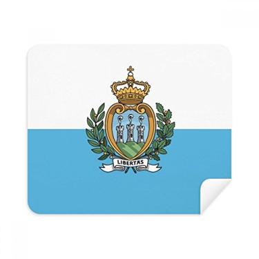 Imagem de Pano de limpeza de tela com bandeira nacional da Europa San Marino 2 peças tecido de camurça