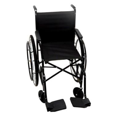 Imagem de Cadeira de Rodas CDS Dobrável Modelo 102 Adulto com Braços Fixos, Pedais Fixos, Freios Bilaterais, Pneus Maciços