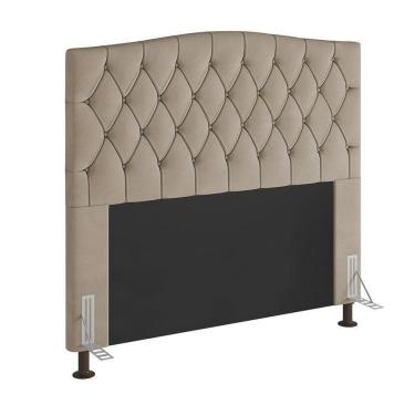 Imagem de Cabeceira Greta Cama Box Queen 160cm Suede Bege