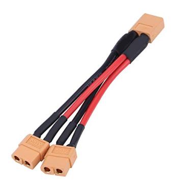 Imagem de conector de bateria paralelo XT60,Cabo paralelo XT60, cabo macho fêmea XT60, divisor Y de extensão de cabo 14AWG, para RC Lipo 1 fêmea para 2 machos(1 male and 2 female)