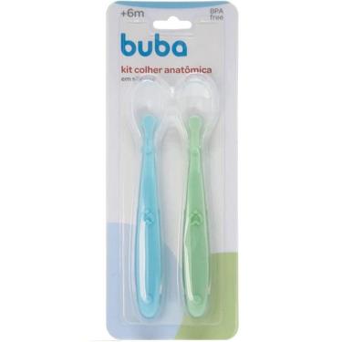 Imagem de Kit Colher Infantil Ponta Silicone Bebês Anatomica BPA Free 2 Pecas