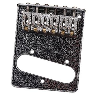 Imagem de KESOTO Ponte de sela de rolo de liga de zinco com parafusos de chave para peças de guitarra TL - Prata, 99,5 x 80,5 mm
