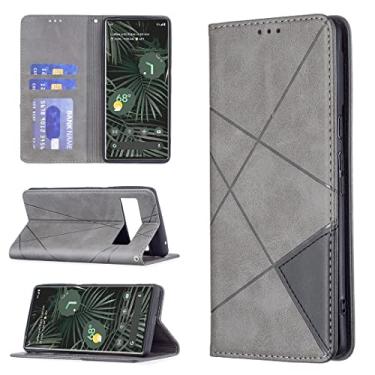 Imagem de YUNCHAO Caixa de telefone Para Google Pixel 6 Pro PRISMÁTICO PRISMÁTICO INVISÍVEL MAGNÉTICO Horizontal Flip Telefone Caso de couro com slots de suporte e cartas e moldura fotográfica capa para celula