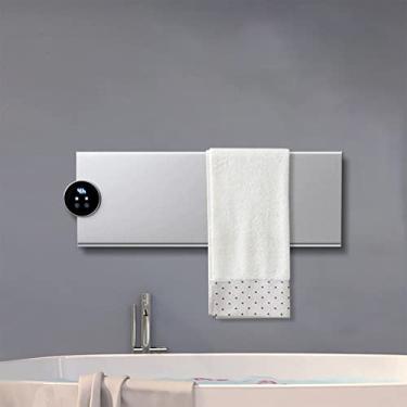 Imagem de Toalheiro de aquecimento elétrico para casa banheiro espaço de alumínio livre perfurador toalheiro de banho temperatura constante, prata