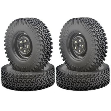 Imagem de LAFEINA 4PCS 1/10 RC Crawler 100MM Tire&1.9 Inch Plastic Wheel Set with Foam Insert for Axial SCX10 D90