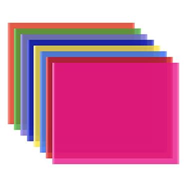 Imagem de Qudai 8 cores/conjunto filtro de iluminação de gel transparente PET 50 * 40 cm/ 20 * 16in sobreposições coloridas géis de correção matizados filtros de luz folhas de plástico para luz led estúdio f BD